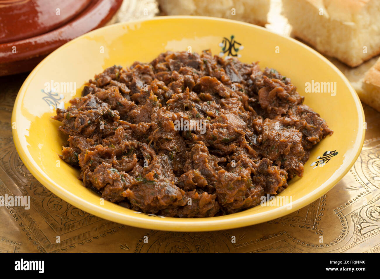 Marocchina tradizionale insalata zaalouk Foto Stock