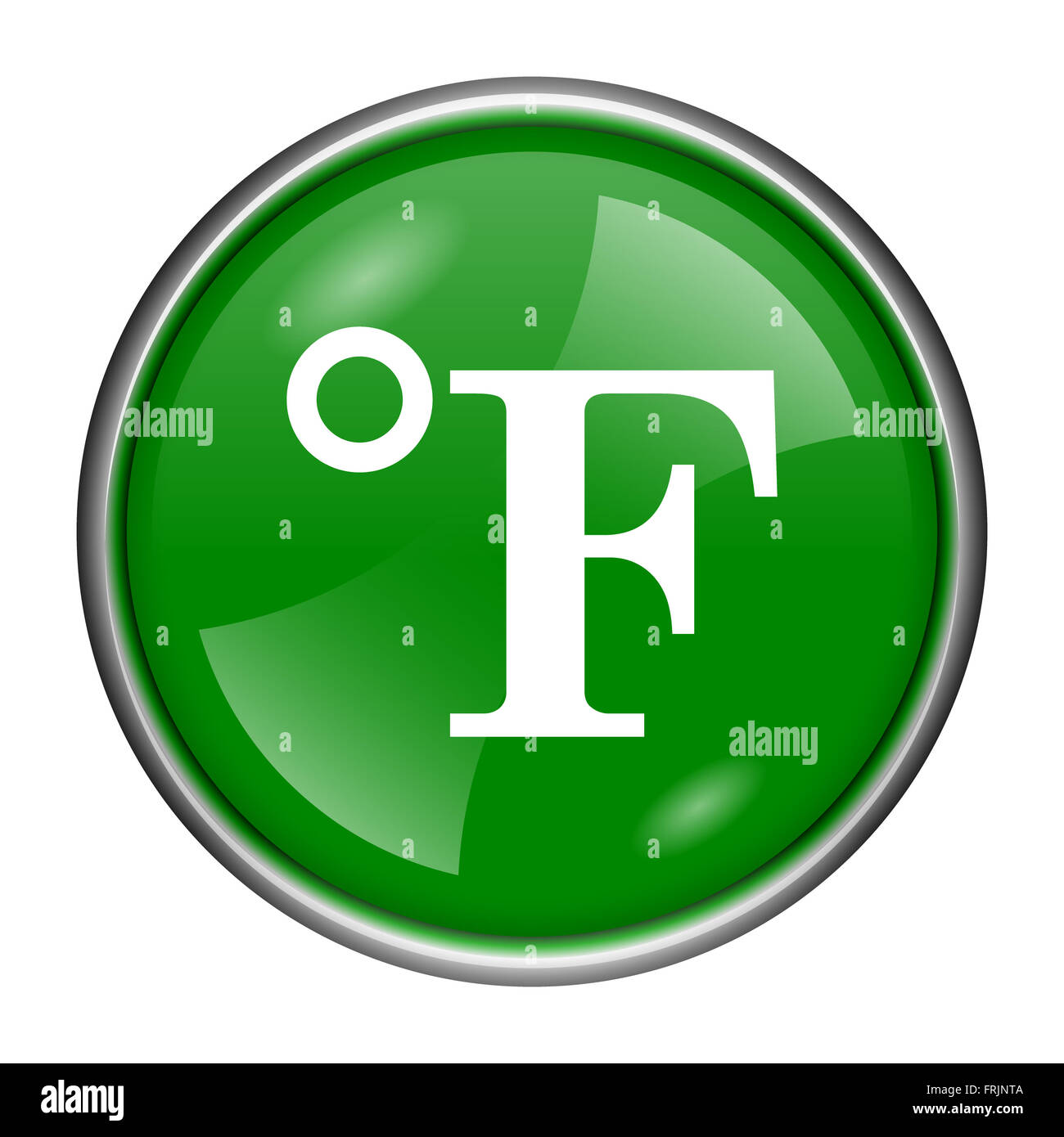 Round Icona lucido con design in bianco su sfondo verde Foto Stock
