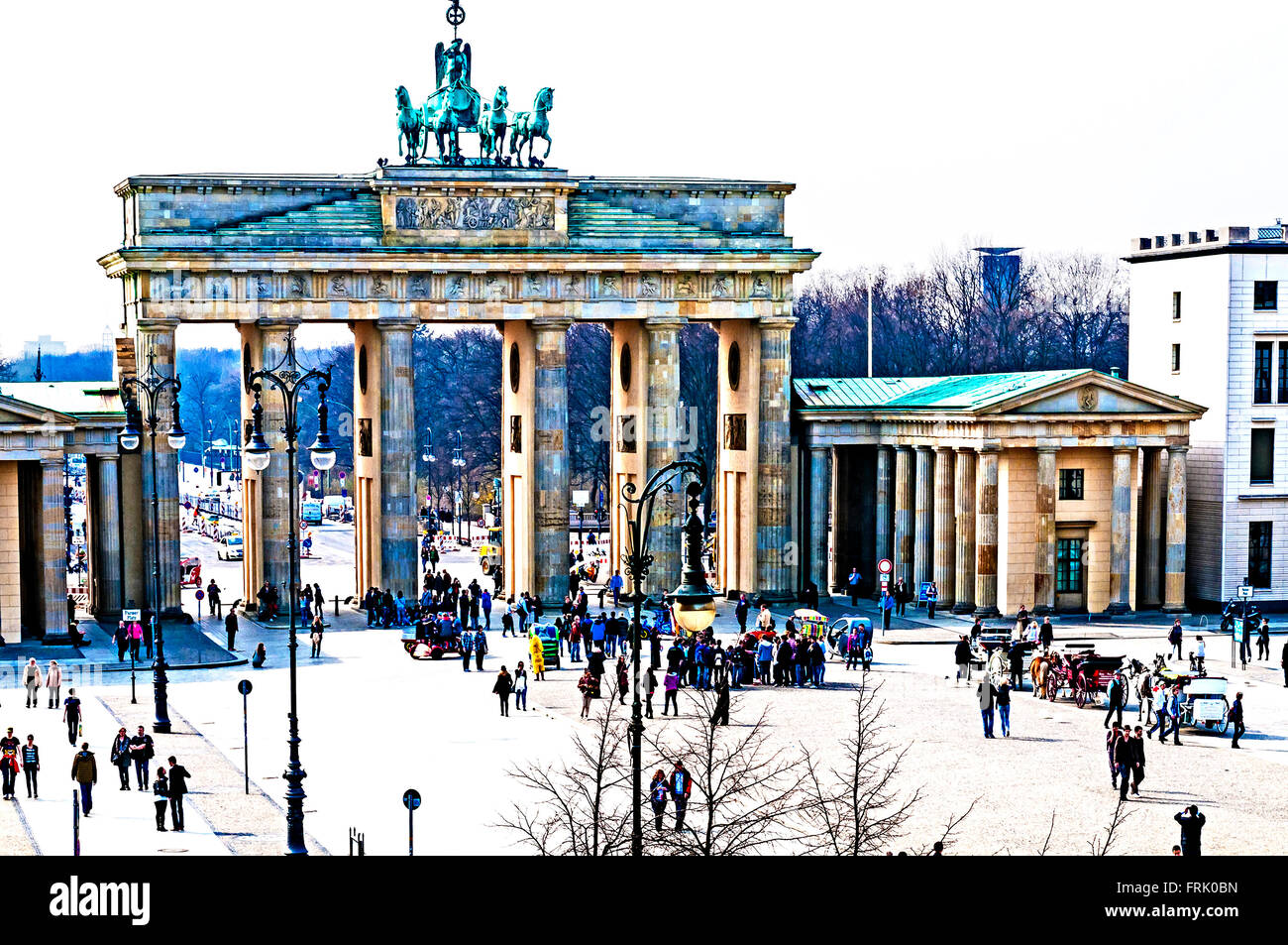 Berlin Mitte, Pariser Platz, la Porta di Brandeburgo; Foto Stock