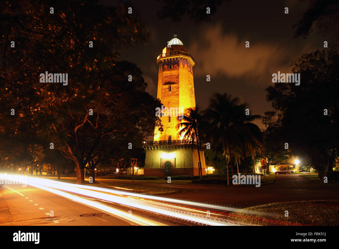 Alhambra storica water tower in Coral Gables, Florida Foto Stock