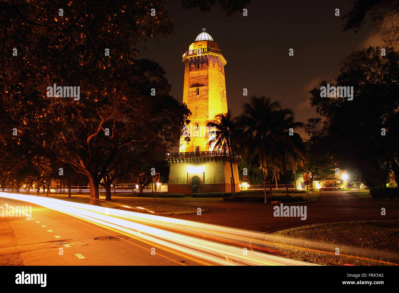 Alhambra storica water tower in Coral Gables, Florida Foto Stock