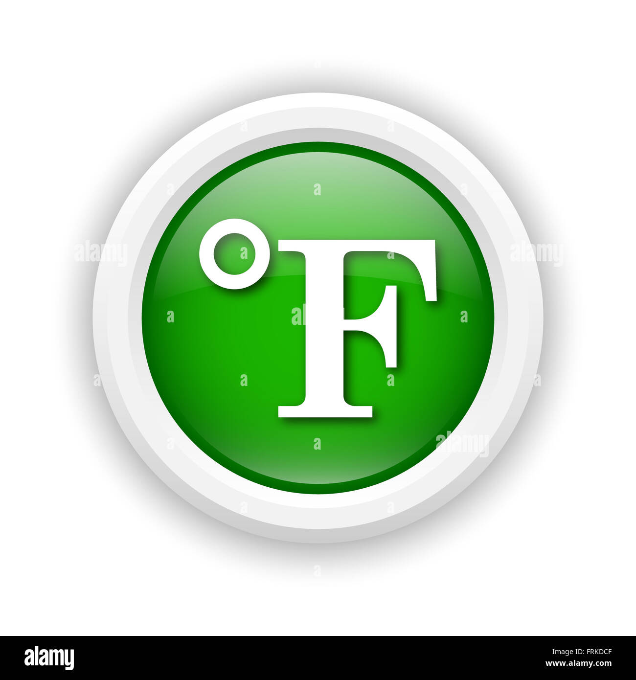 Round Icona in plastica con design in bianco su sfondo verde Foto Stock