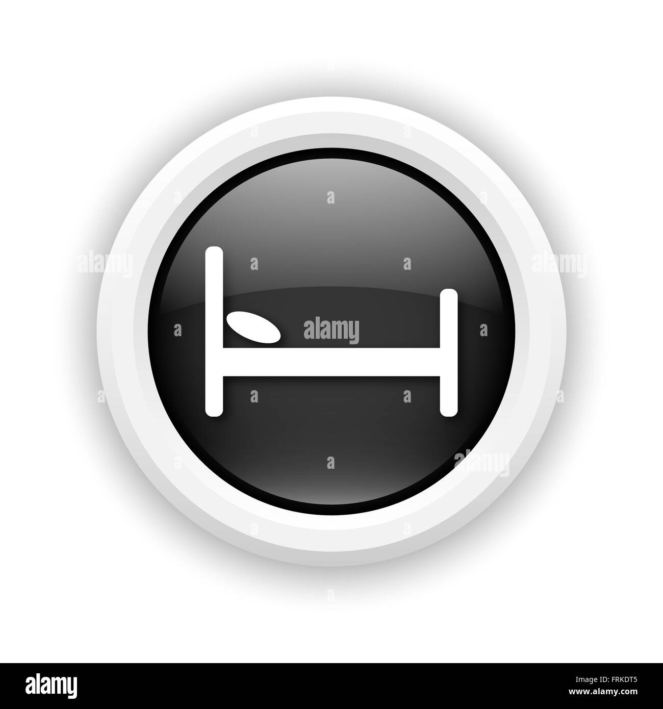 Round Icona in plastica con design in bianco su sfondo nero Foto Stock
