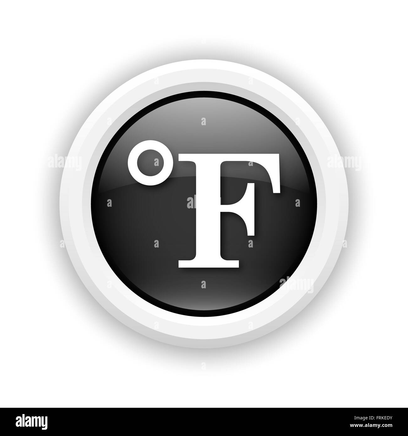 Round Icona in plastica con design in bianco su sfondo nero Foto Stock