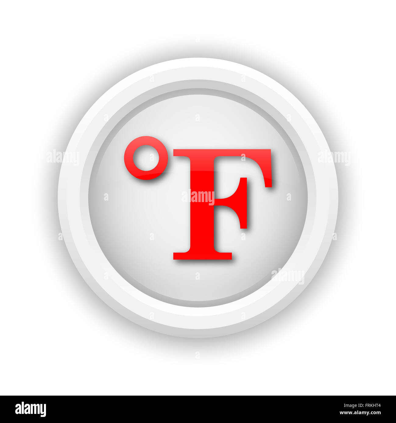 Round Icona in plastica con design di colore rosso su sfondo bianco Foto Stock
