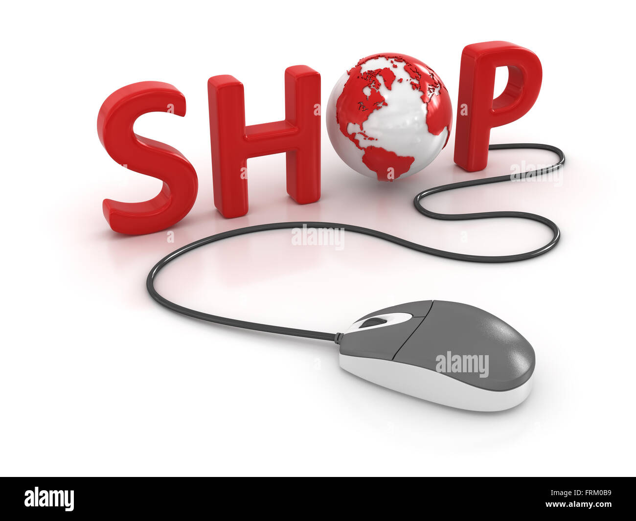 L'E-commerce concetto , immagine 3D rappresentata. Foto Stock