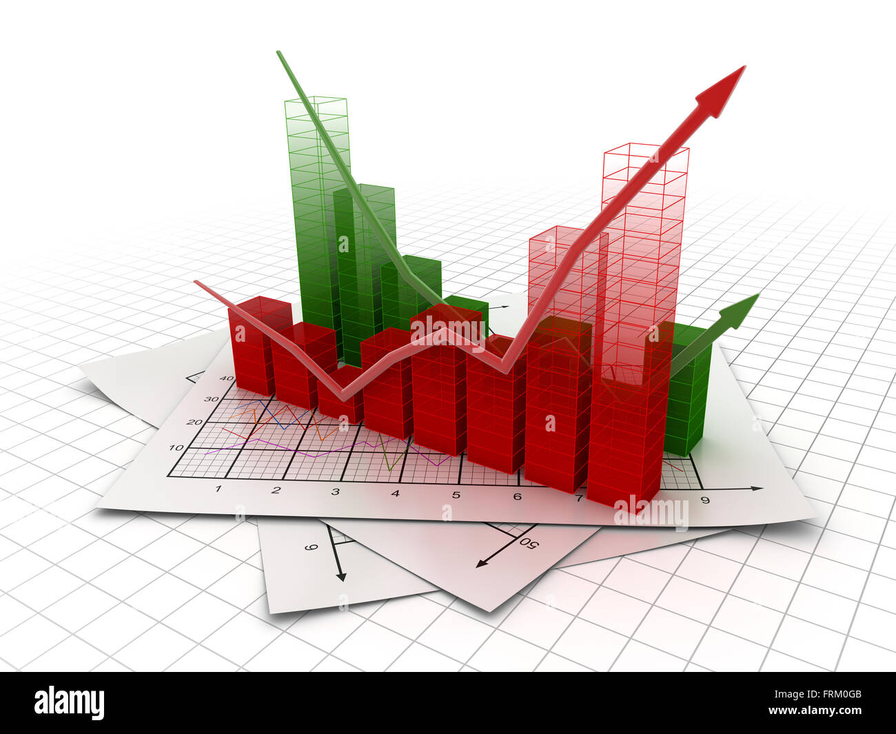 Diagramma di Business , questo è un computer generato e l'immagine 3D rappresentata. Foto Stock