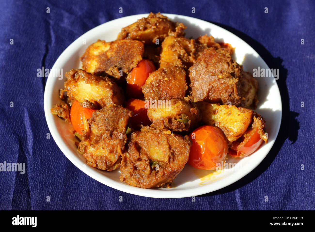 Fritti di patate curry Foto Stock