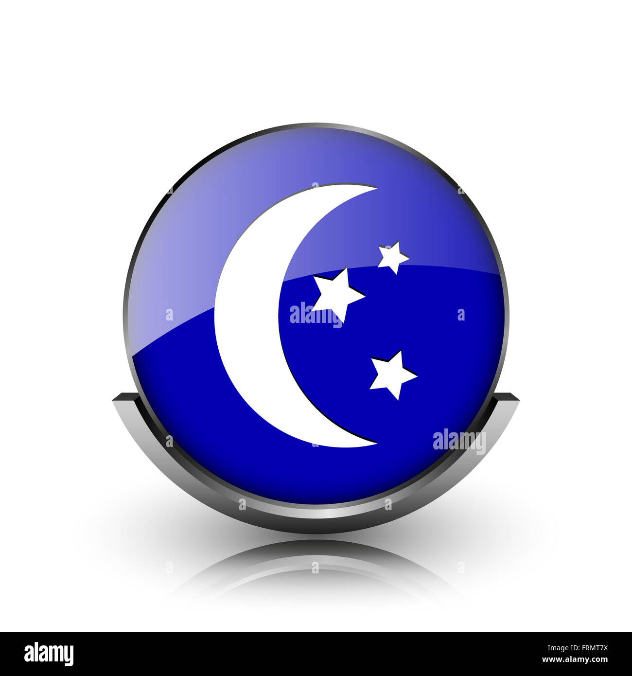 Blu lucida brillante icona su sfondo bianco Foto Stock