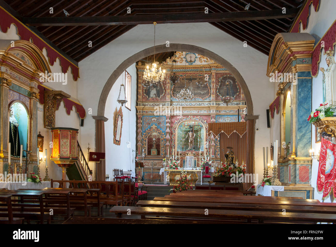 Spanien, Teneriffa, Arona, Iglesia de San Antonio Abad Foto Stock