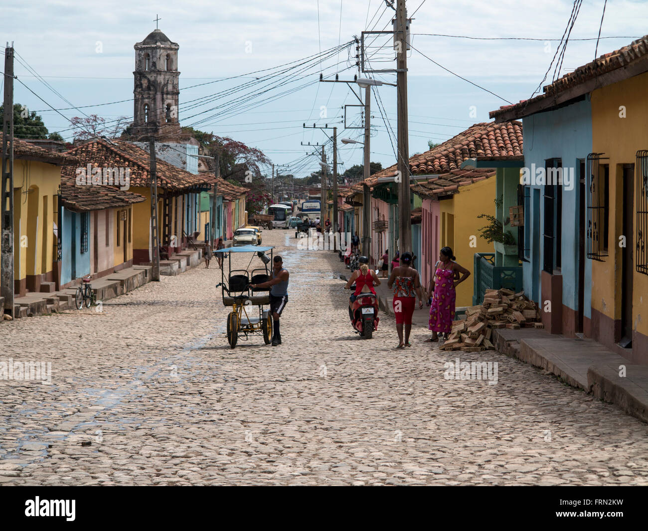 Architettura Cuba Trinidad street car Foto Stock