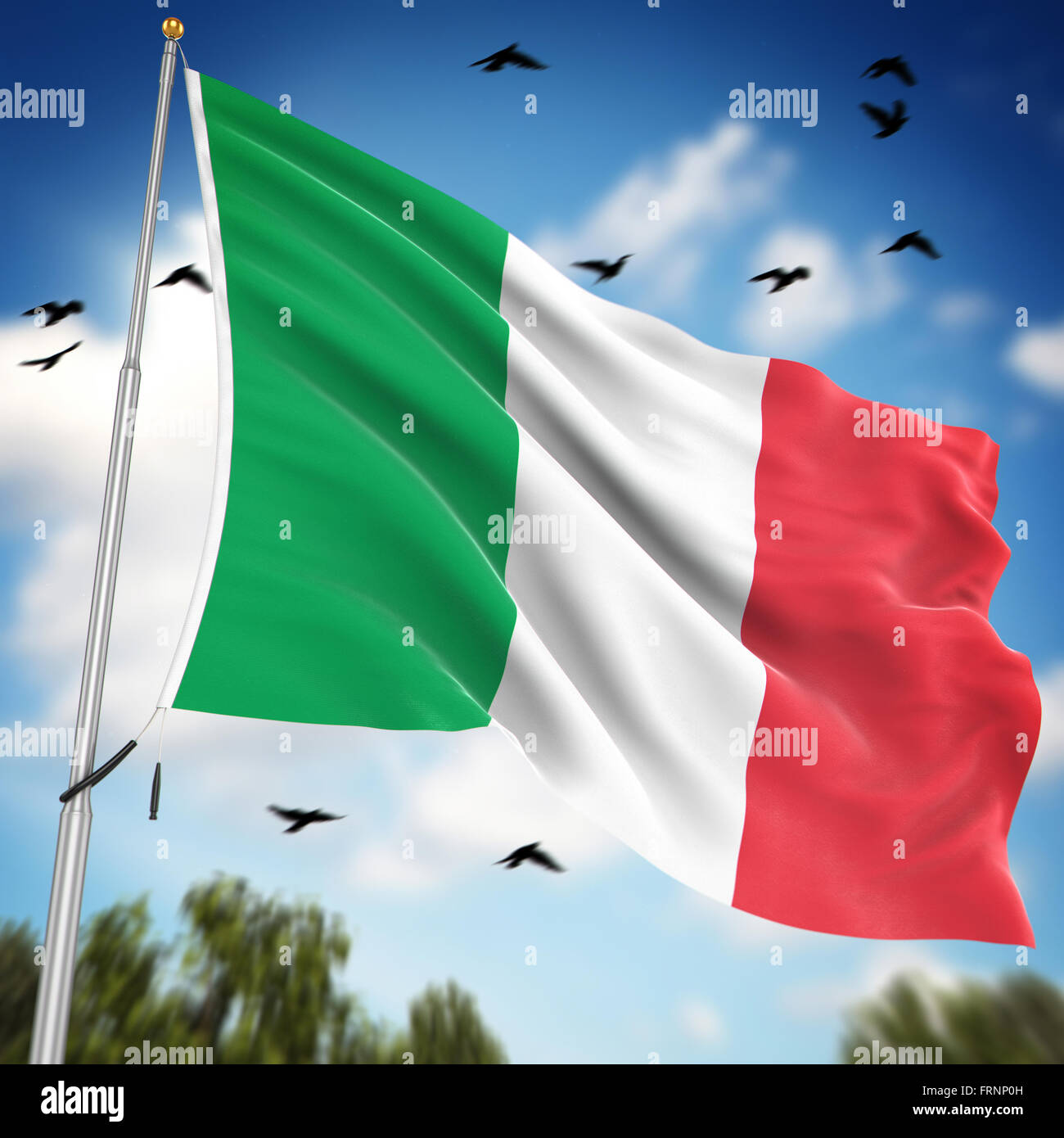 Bandiera dell'Italia , questo è un computer generato e l'immagine 3D rappresentata. Foto Stock