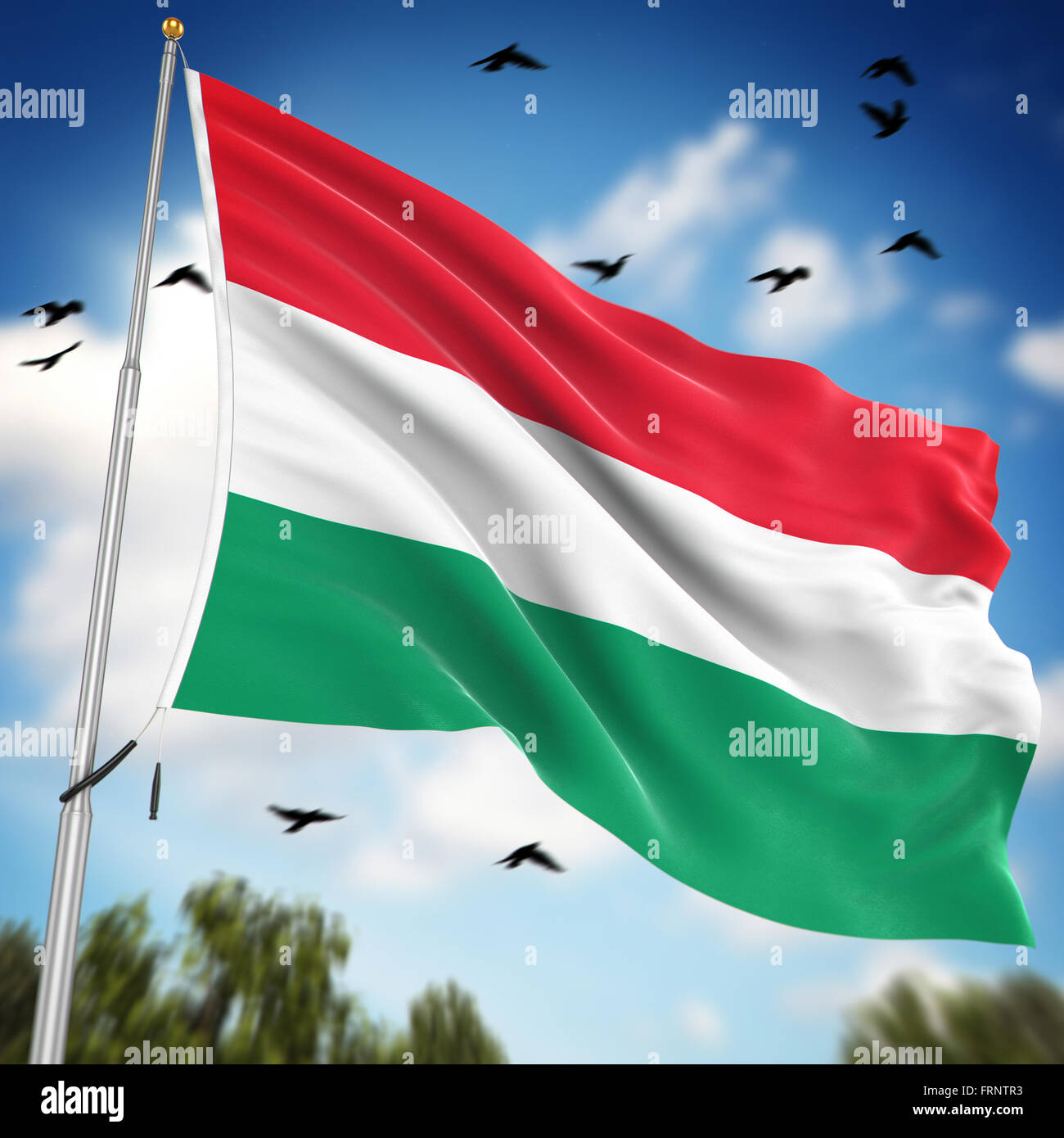 Bandiera di Ungheria , questo è un computer generato e l'immagine 3D rappresentata. Foto Stock