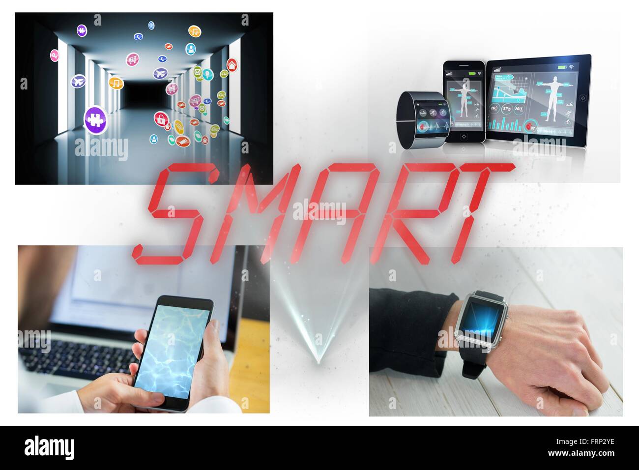 Collage di dispositivi Smart Device Foto Stock