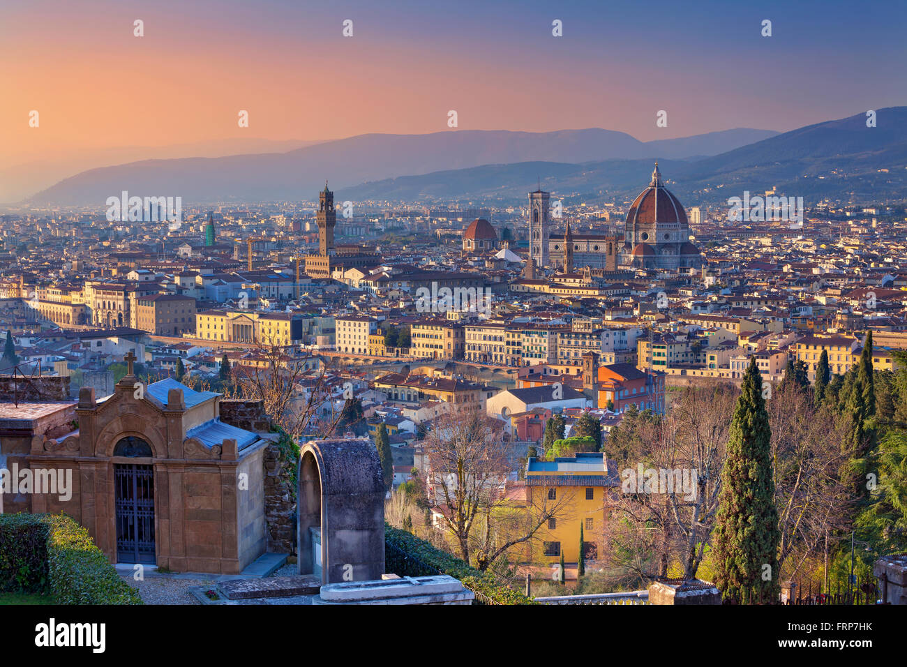 Firenze. Immagine di Firenze, Italia durante l ora d'oro. Foto Stock