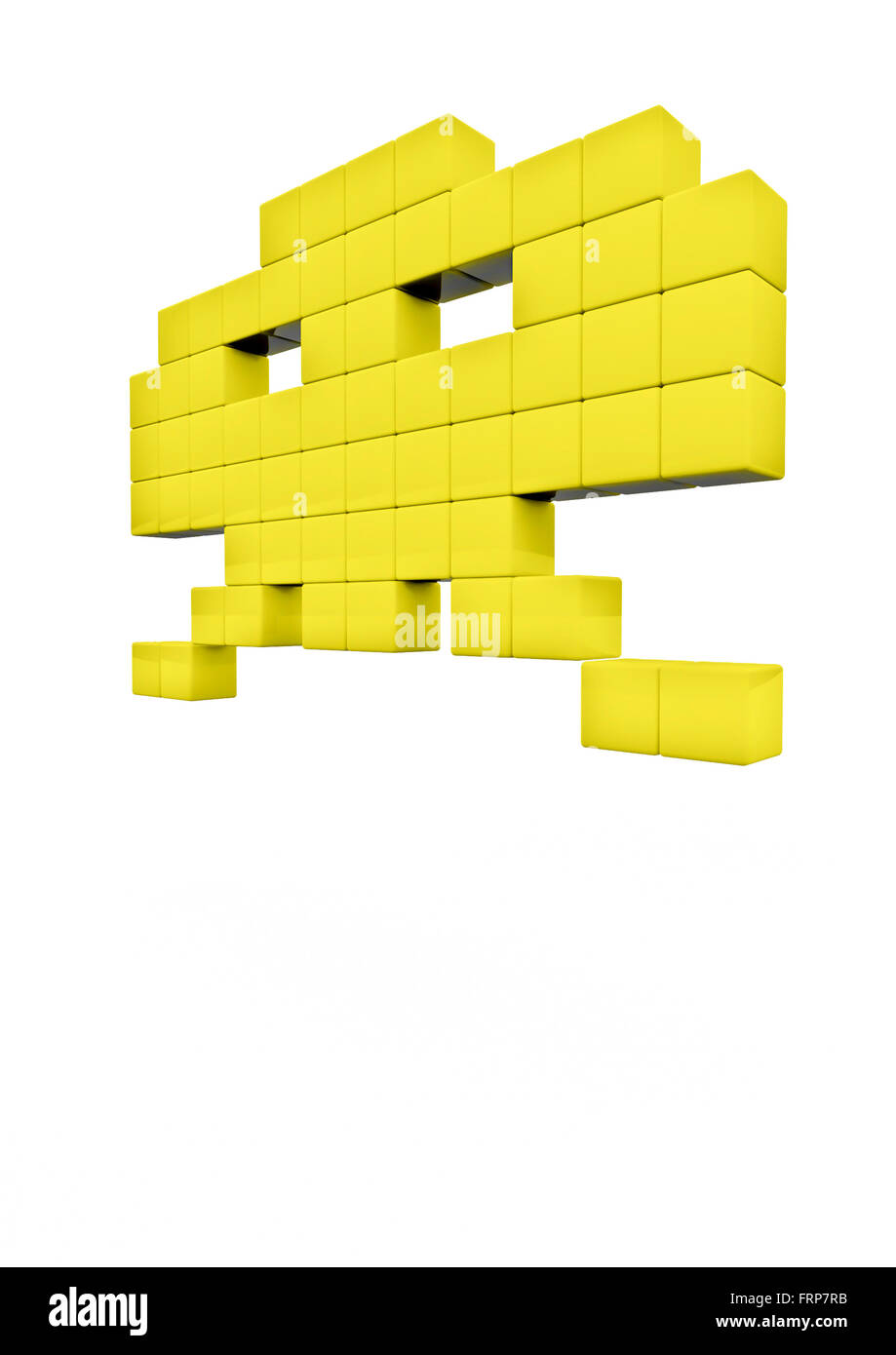 Space invader / 3D render di pixel invasore dello spazio Foto Stock