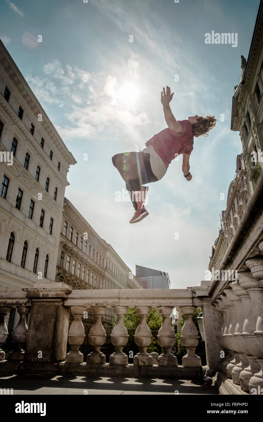 Freerunning urbana Foto Stock