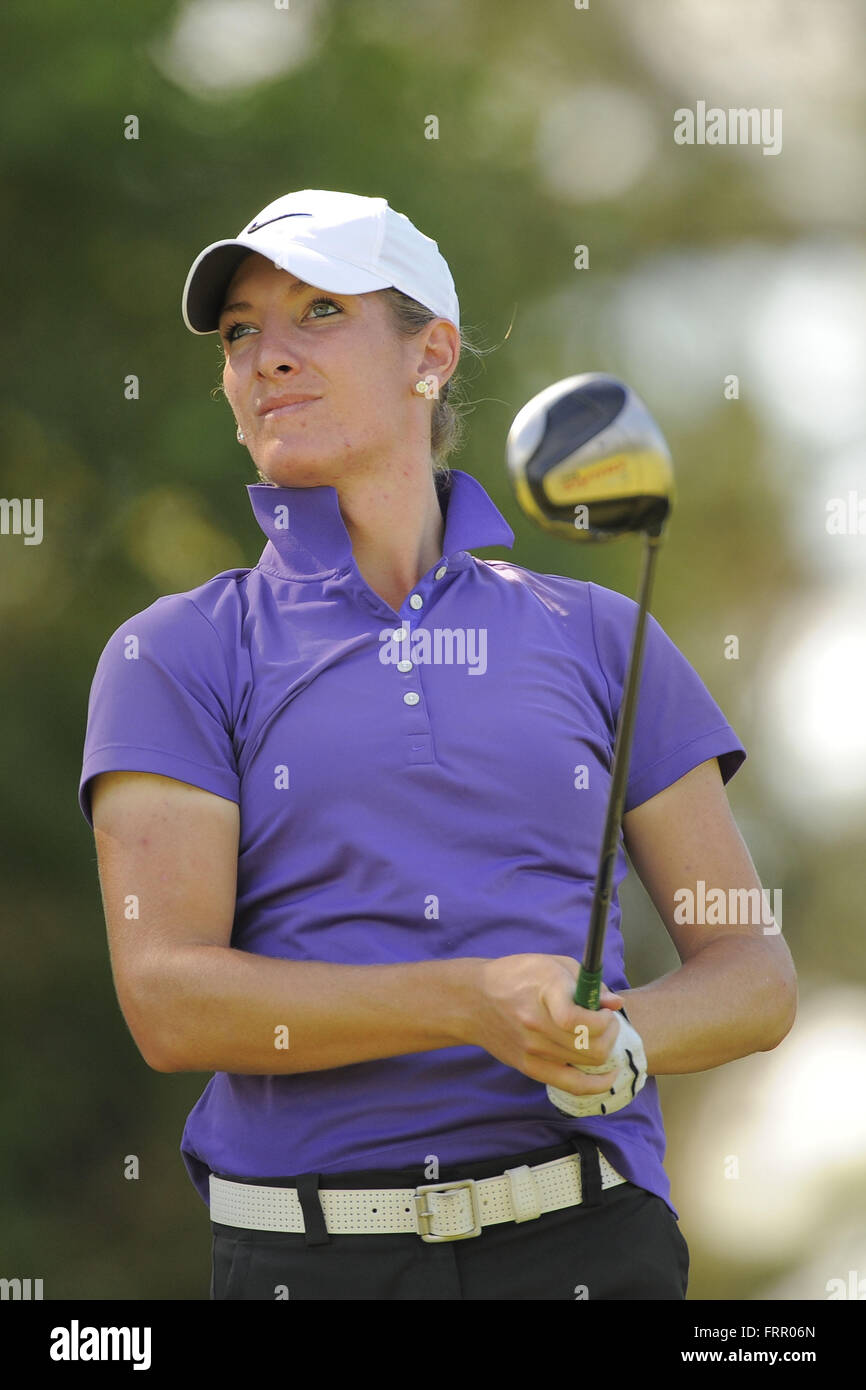 Daytona Beach, FL, Stati Uniti d'America. Il 29 settembre, 2013. Kendra poco durante il terzo round del Tour Symetra campionato LPGA International sul Sett. 29, 2013 in Daytona Beach, Florida. ZUMA Press/Scott A. Miller © Scott A. Miller/ZUMA filo/Alamy Live News Foto Stock