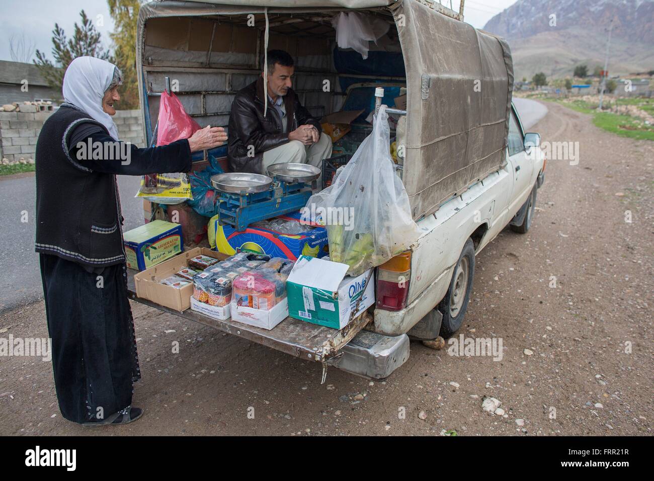 Negozio di mobili vicino Kalar, Iraq settentrionale Foto Stock