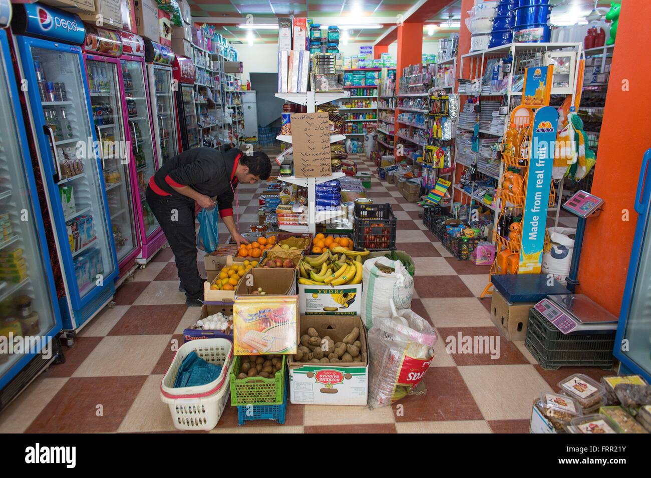 Supermercato nel nord Iraq Foto Stock