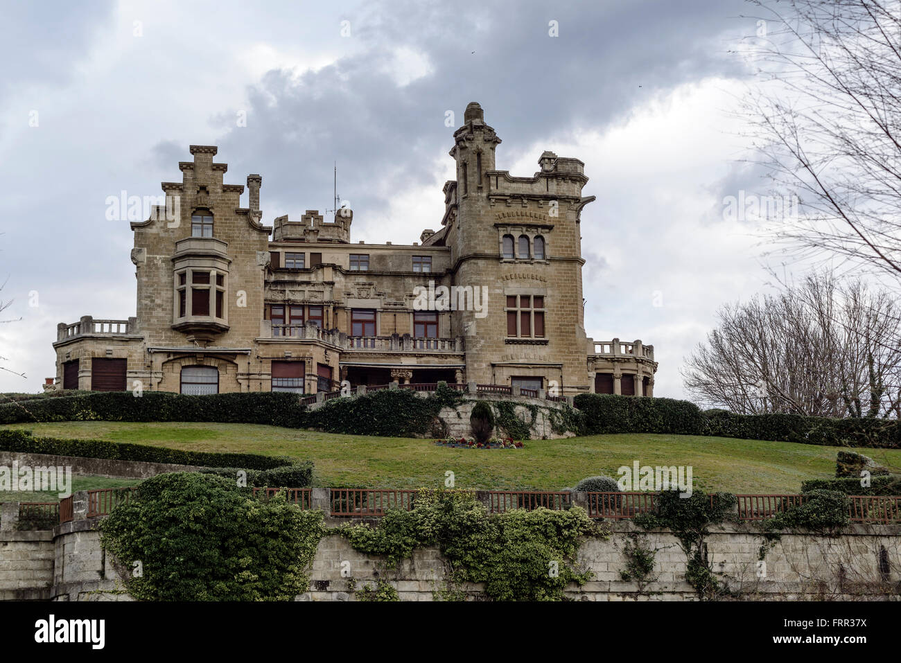 Palazzo in una zona residenziale di Getxo, Bilbao, Pais Vasco, Spagna Foto Stock