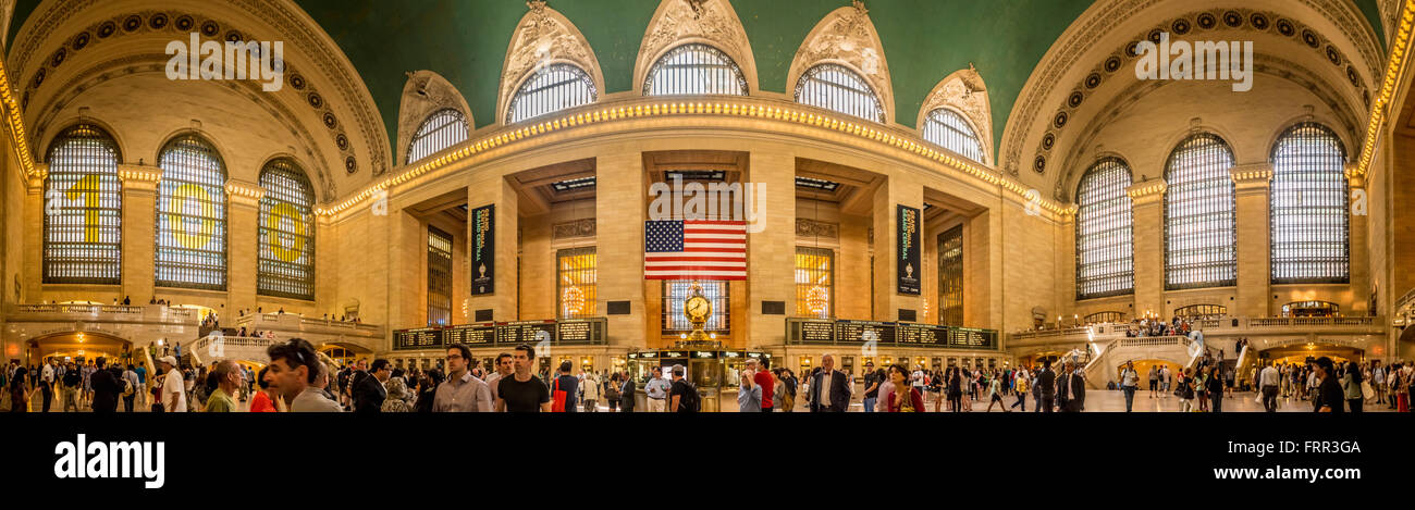 Vista panoramica del Grand Central Terminal stazione ferroviaria, New York City, Stati Uniti d'America. Foto Stock