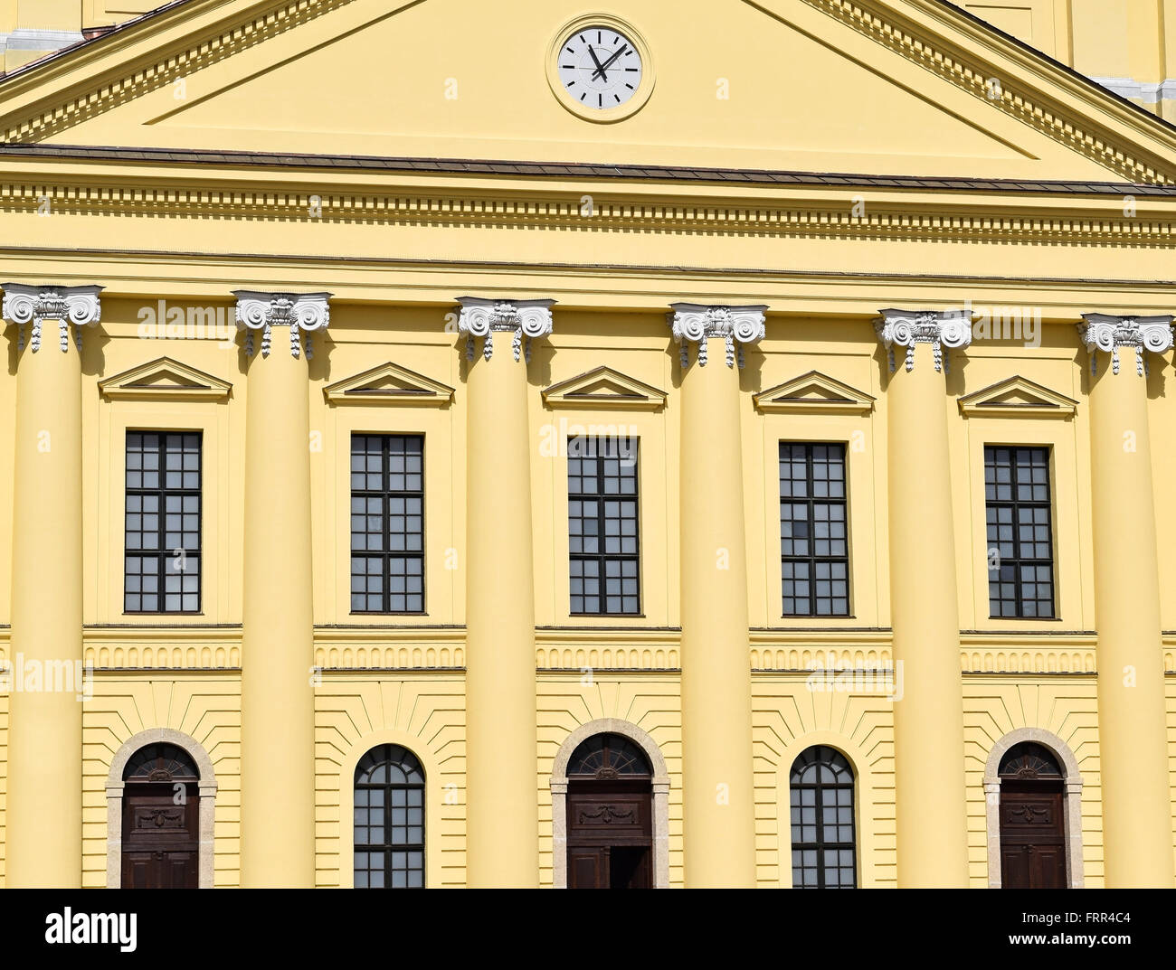 Parete e le finestre della chiesa grande, Debrecen, Ungheria Foto Stock