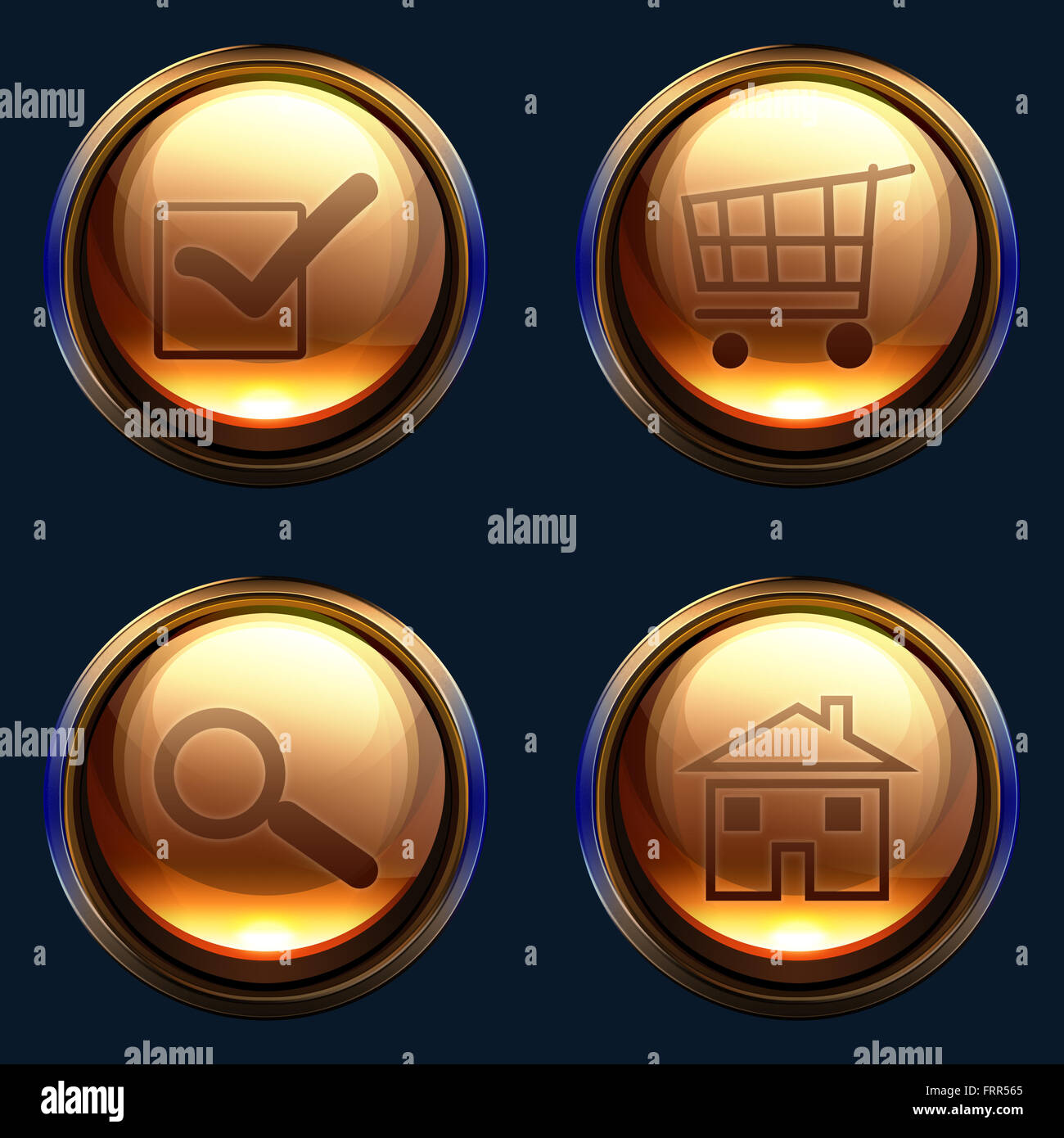 Stilizzata (lucida orb) internet icona shopping pacchetto design Foto Stock