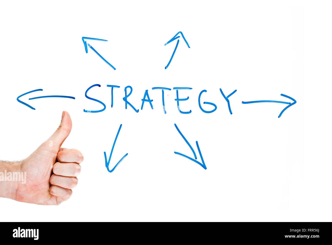 Strategia scritta su una lavagna Foto Stock