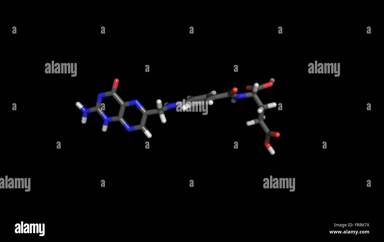 Stick rappresentazione della vitamina B9, denominato anche acido folico Foto Stock