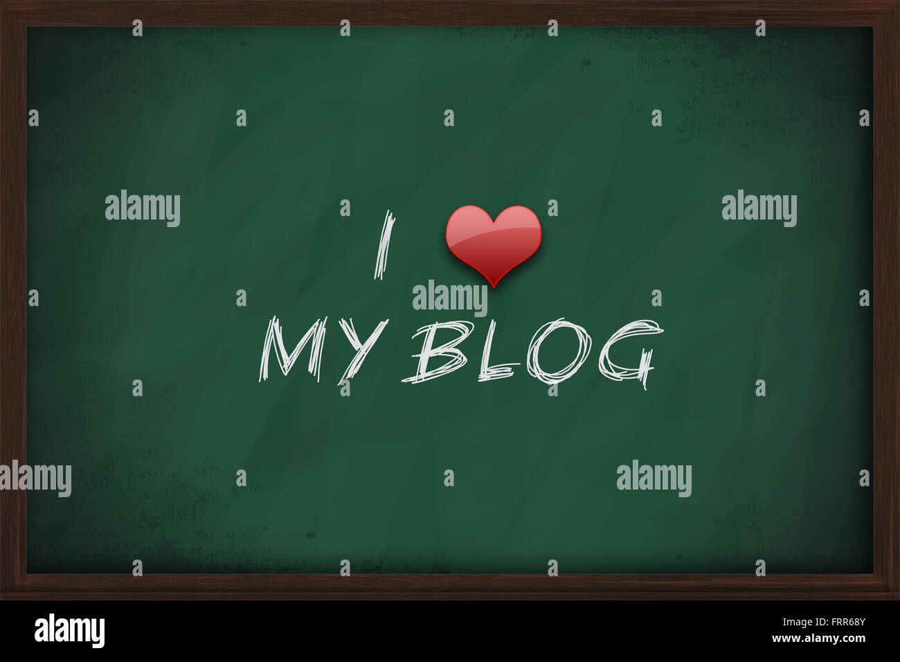 Io amo il mio blog manoscritta su una lavagna Foto Stock
