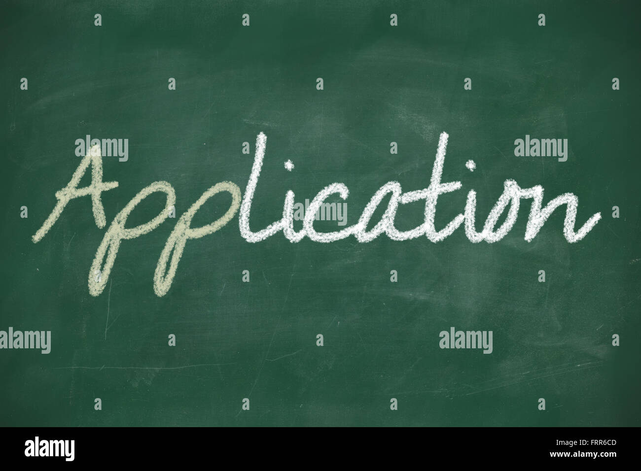 Applicazione app scritti su una lavagna con gesso Foto Stock