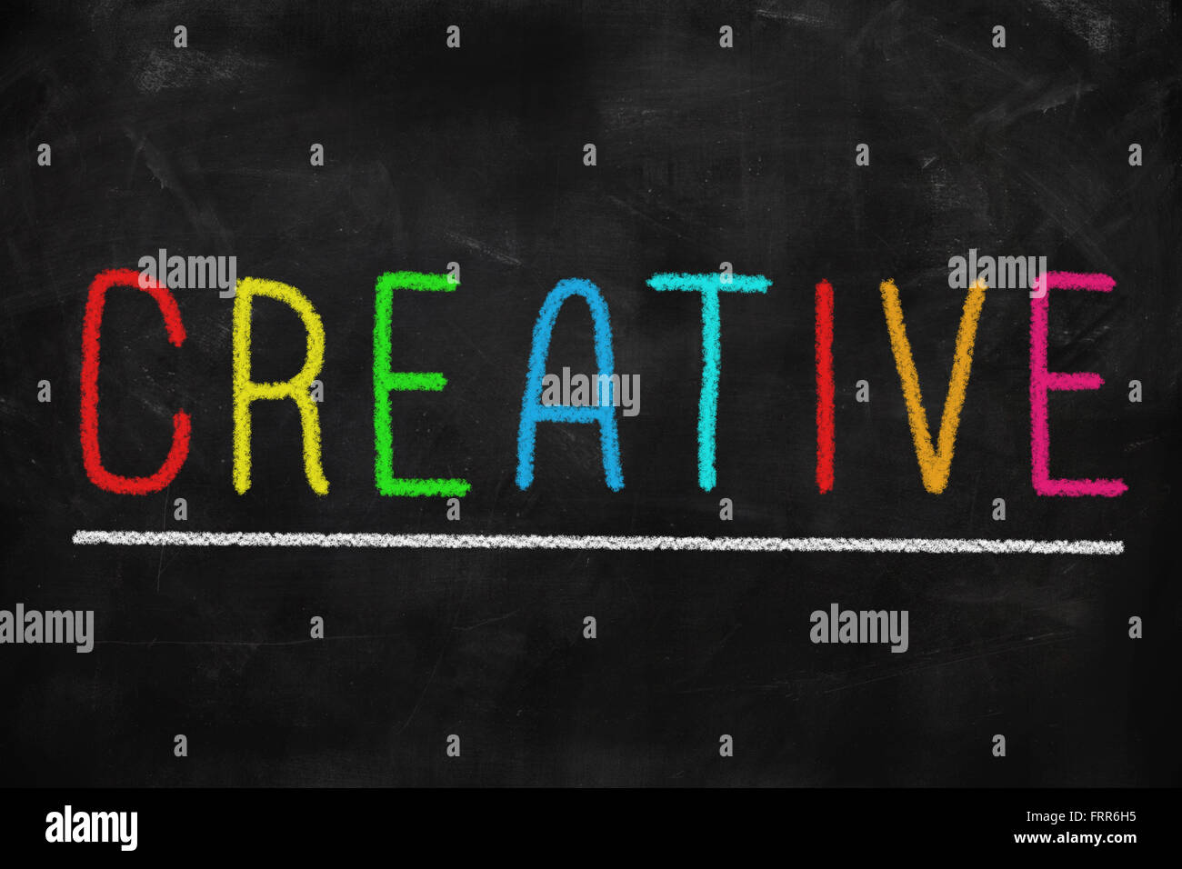 Creative manoscritta su una lavagna con Chalk Foto Stock