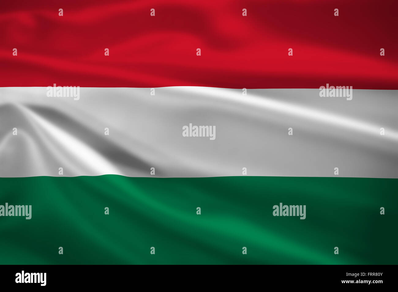 Ungheria bandiera al vento. Texture di sfondo. Foto Stock