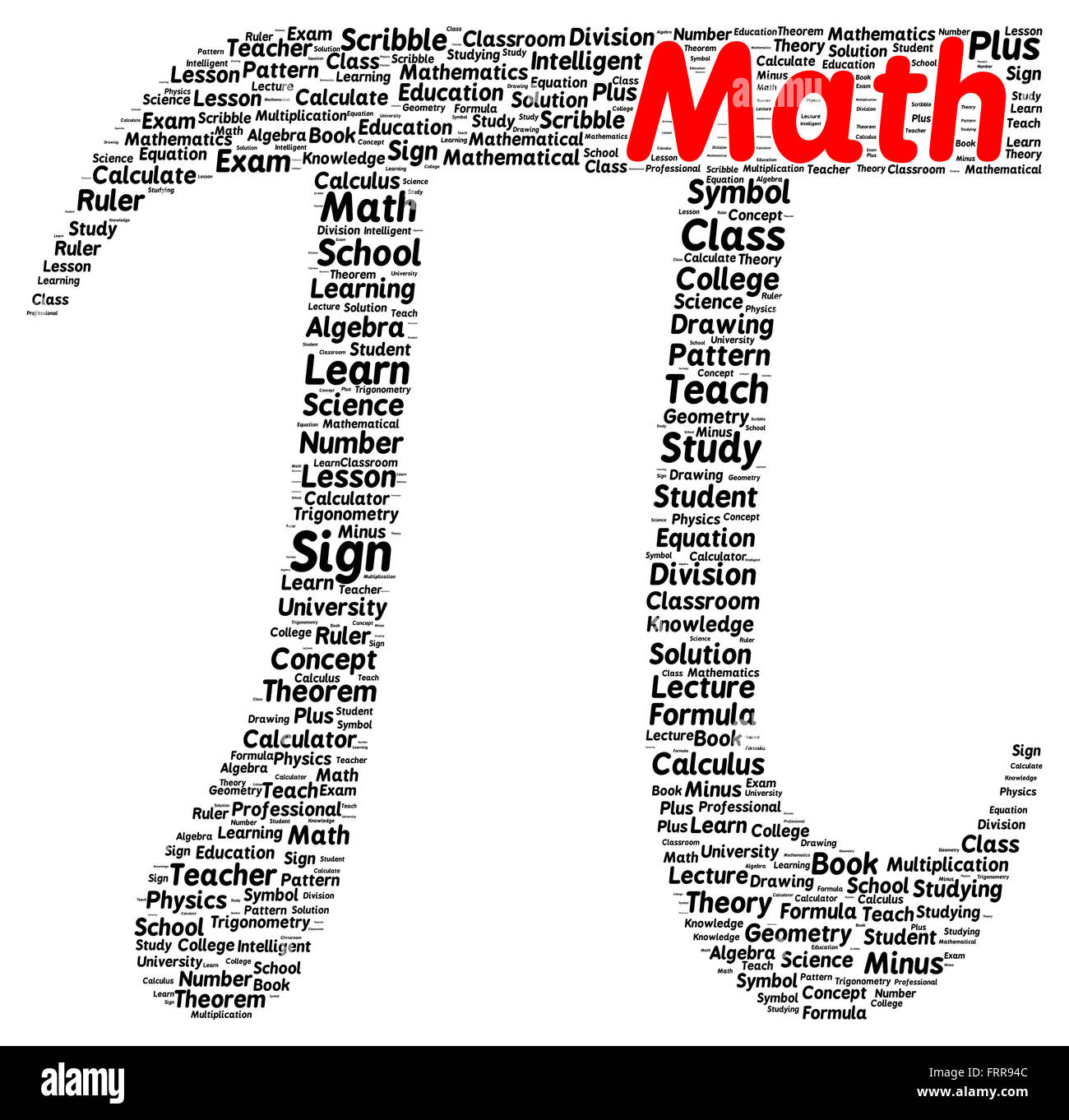 Math word cloud concetto di forma Foto Stock