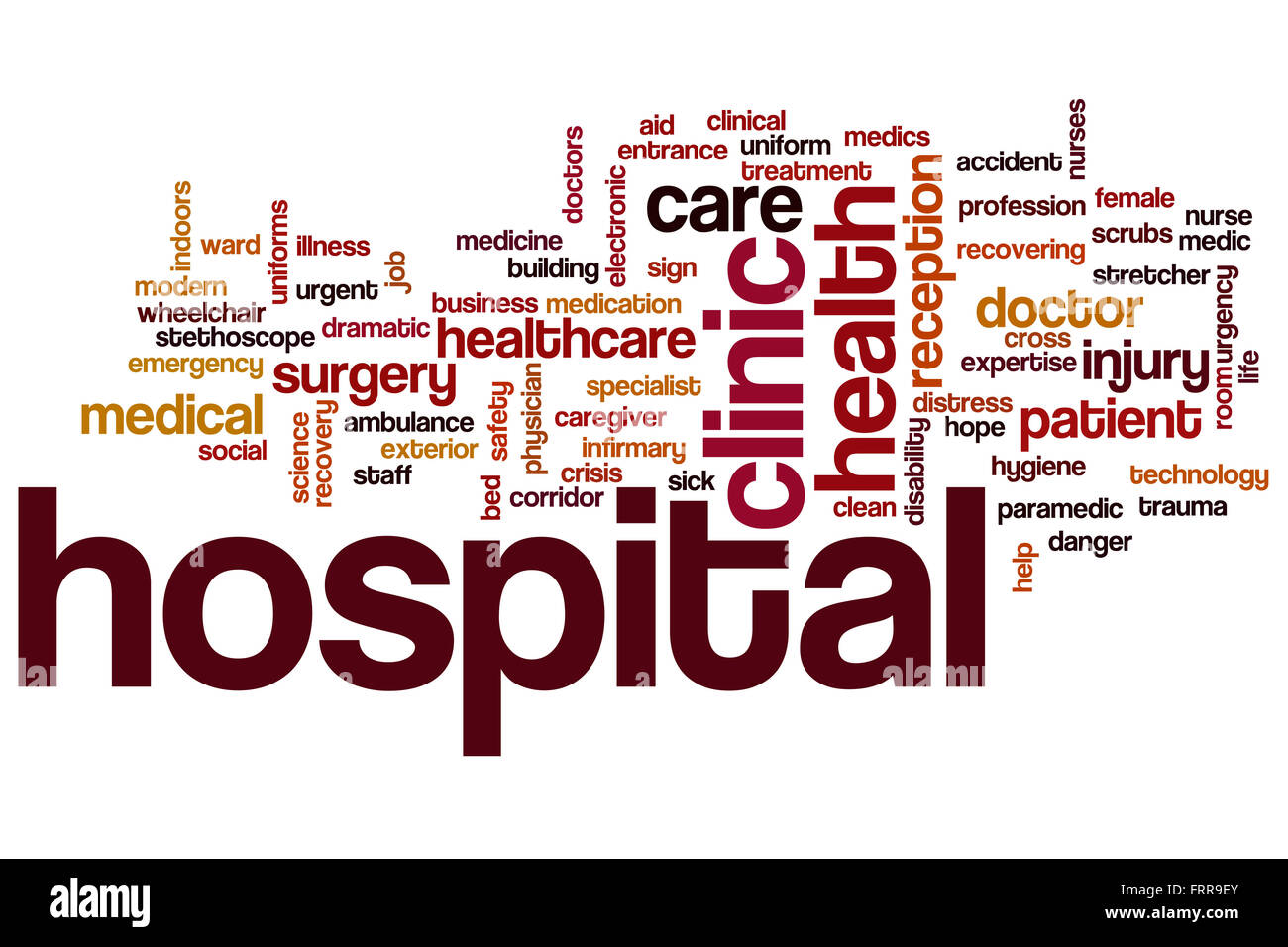 Ospedale di parola il concetto di cloud Foto Stock