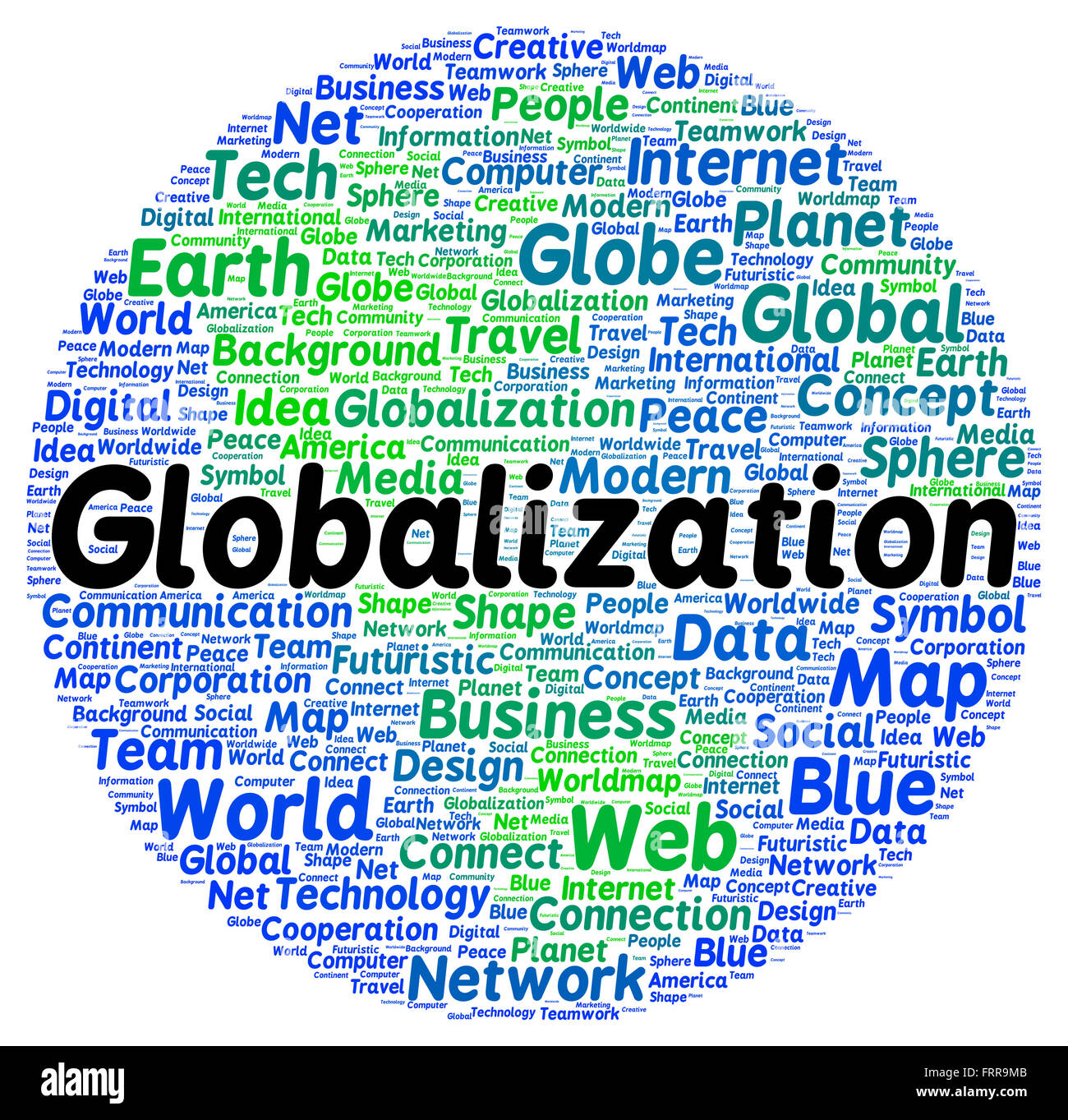 Parola globalizzazione cloud concetto di forma Foto Stock