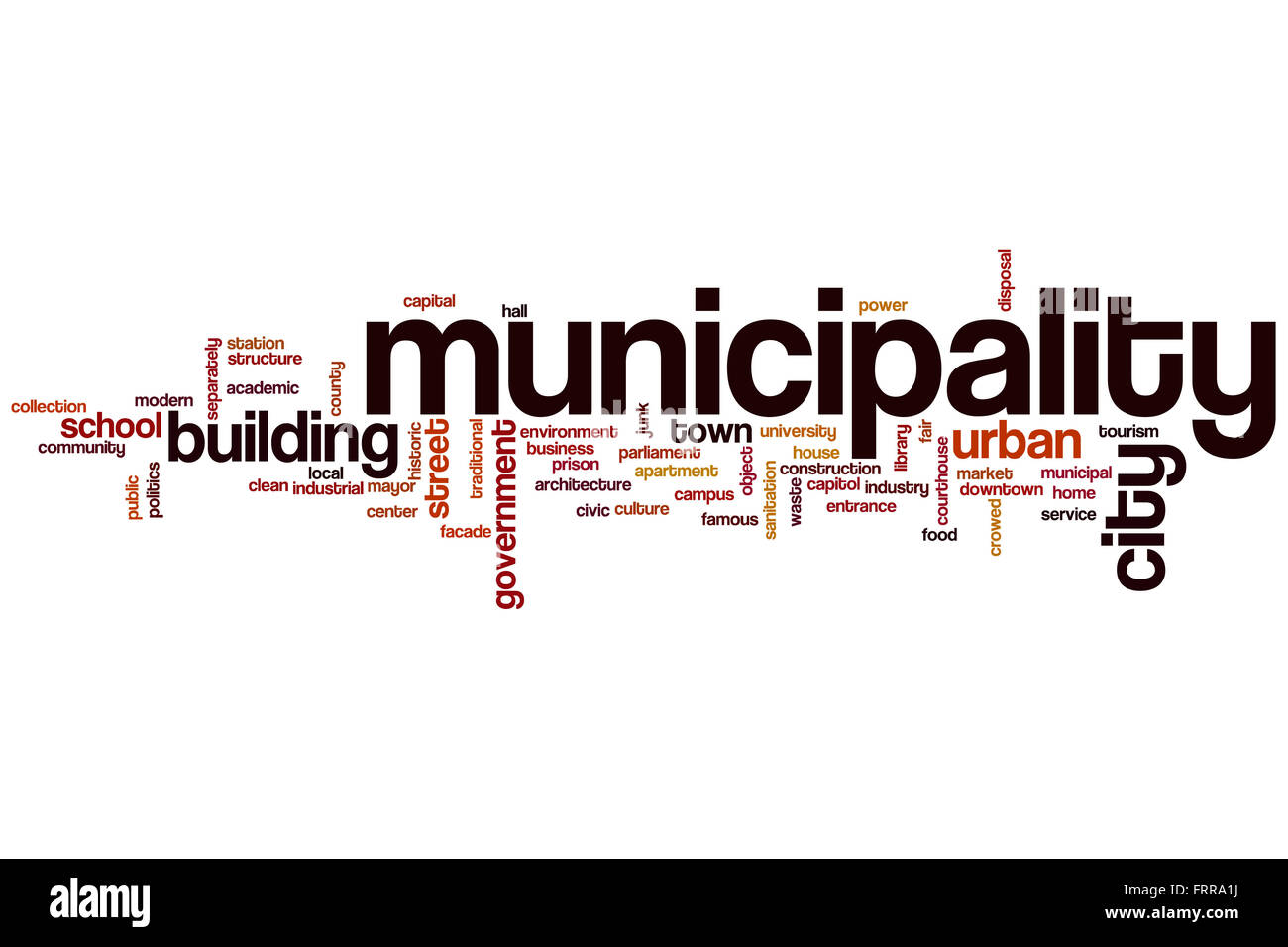 Comune di parola il concetto di cloud Foto Stock