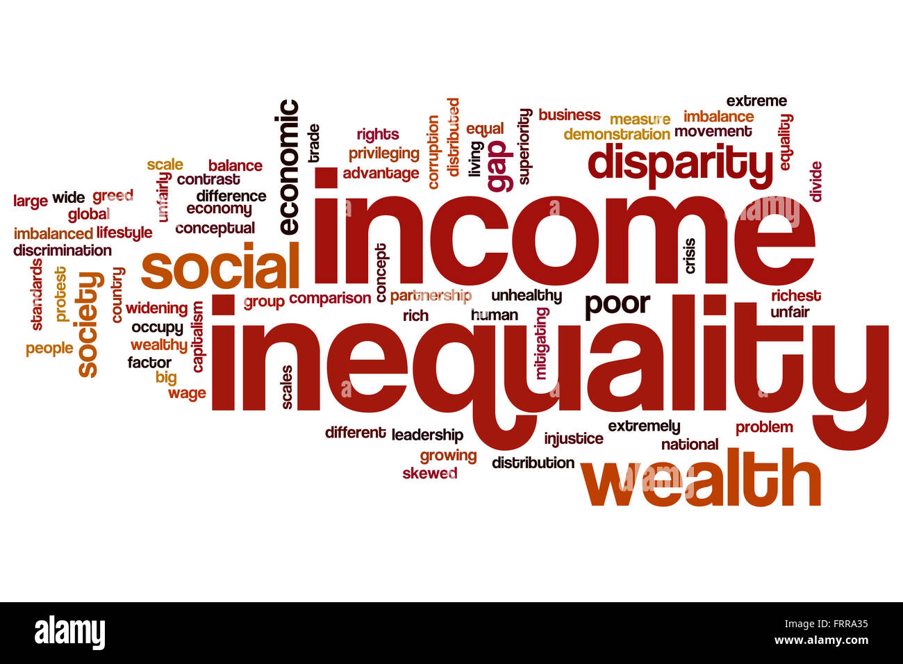 Le disparità di reddito parola concetto di cloud Foto Stock