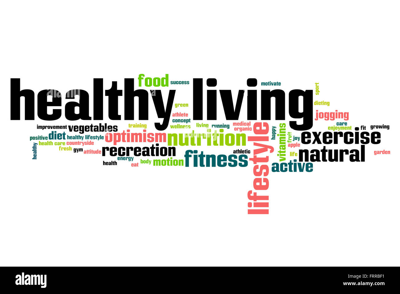 Uno stile di vita sano concetto parola Sfondo nuvola Foto Stock