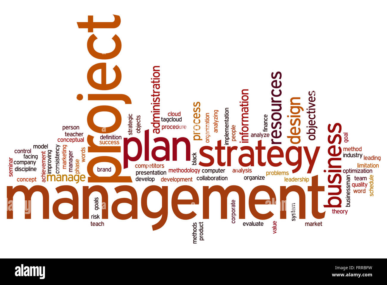 Gestione del progetto concetto parola Sfondo nuvola Foto Stock