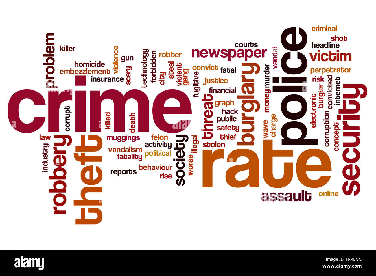 Tasso di criminalità concetto parola Sfondo nuvola Foto Stock