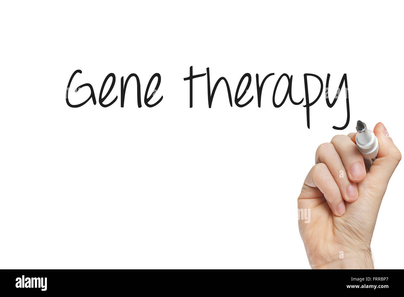 La scrittura a mano la terapia genica su una lavagna bianca Foto Stock