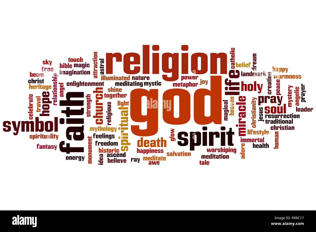 Il concetto di Dio parola Sfondo nuvola Foto Stock