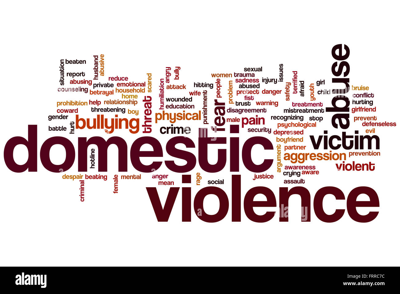 La violenza domestica concetto parola Sfondo nuvola Foto Stock