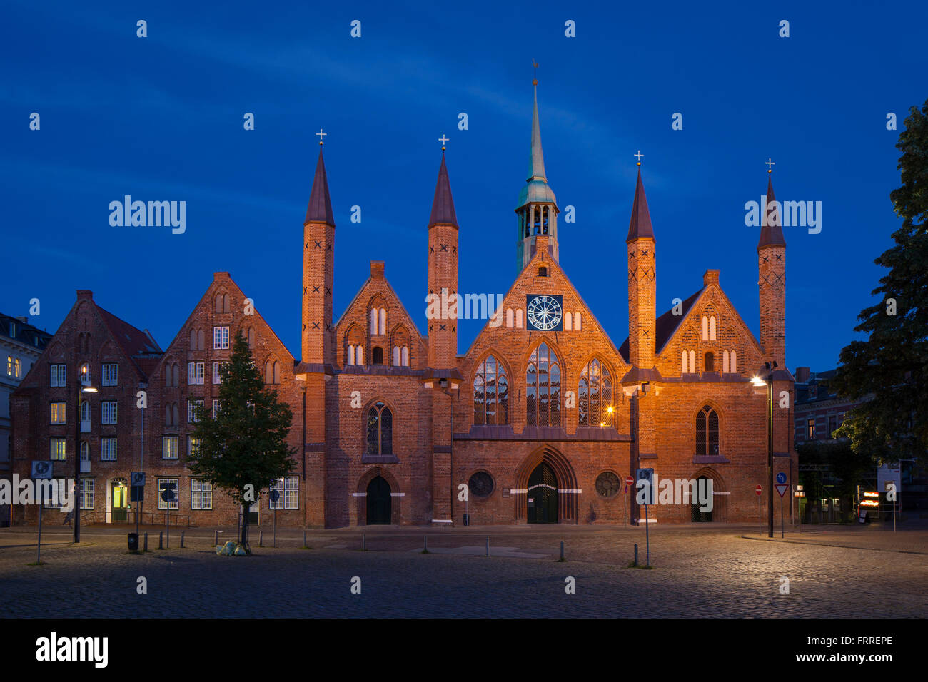 Xiii secolo Heiligen-Geist-ospedale nella città anseatica di Lubecca, Schleswig-Holstein, Germania Foto Stock