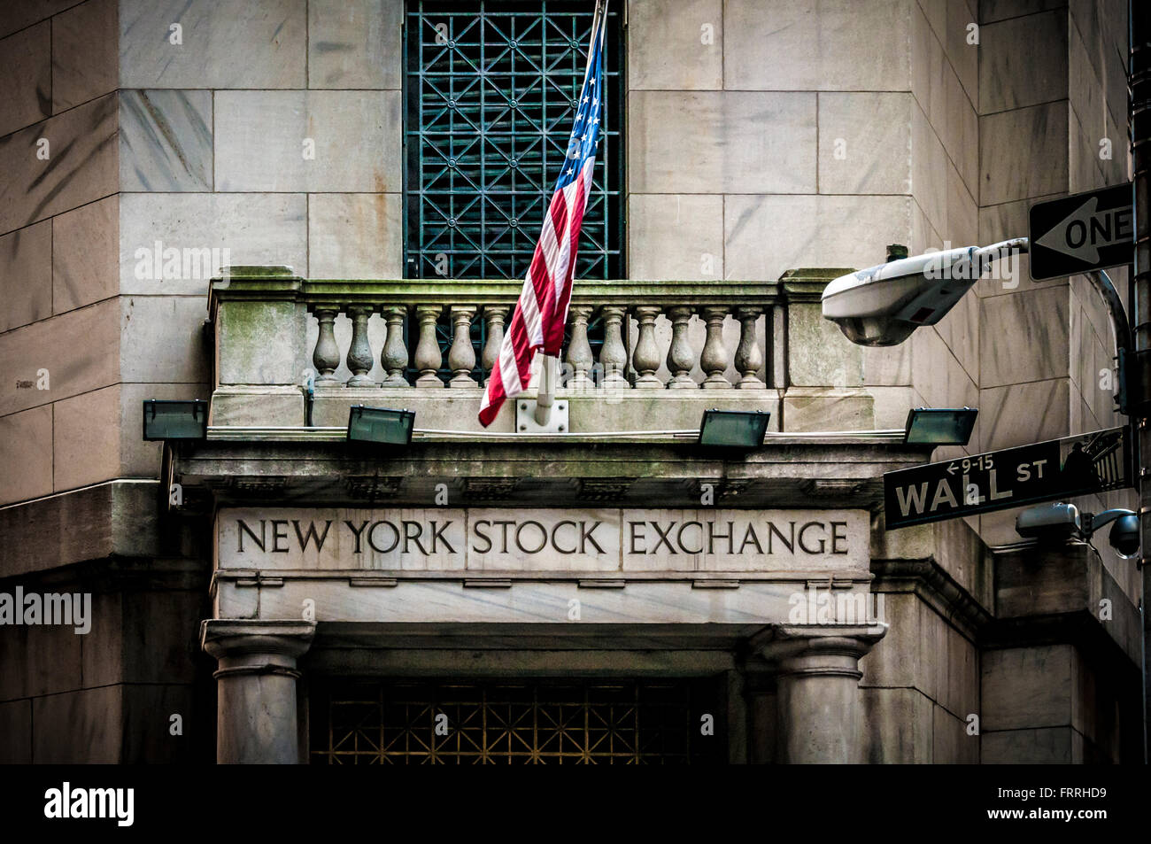 New York Stock Exchange, Wall Street, New York City, Stati Uniti d'America. Foto Stock