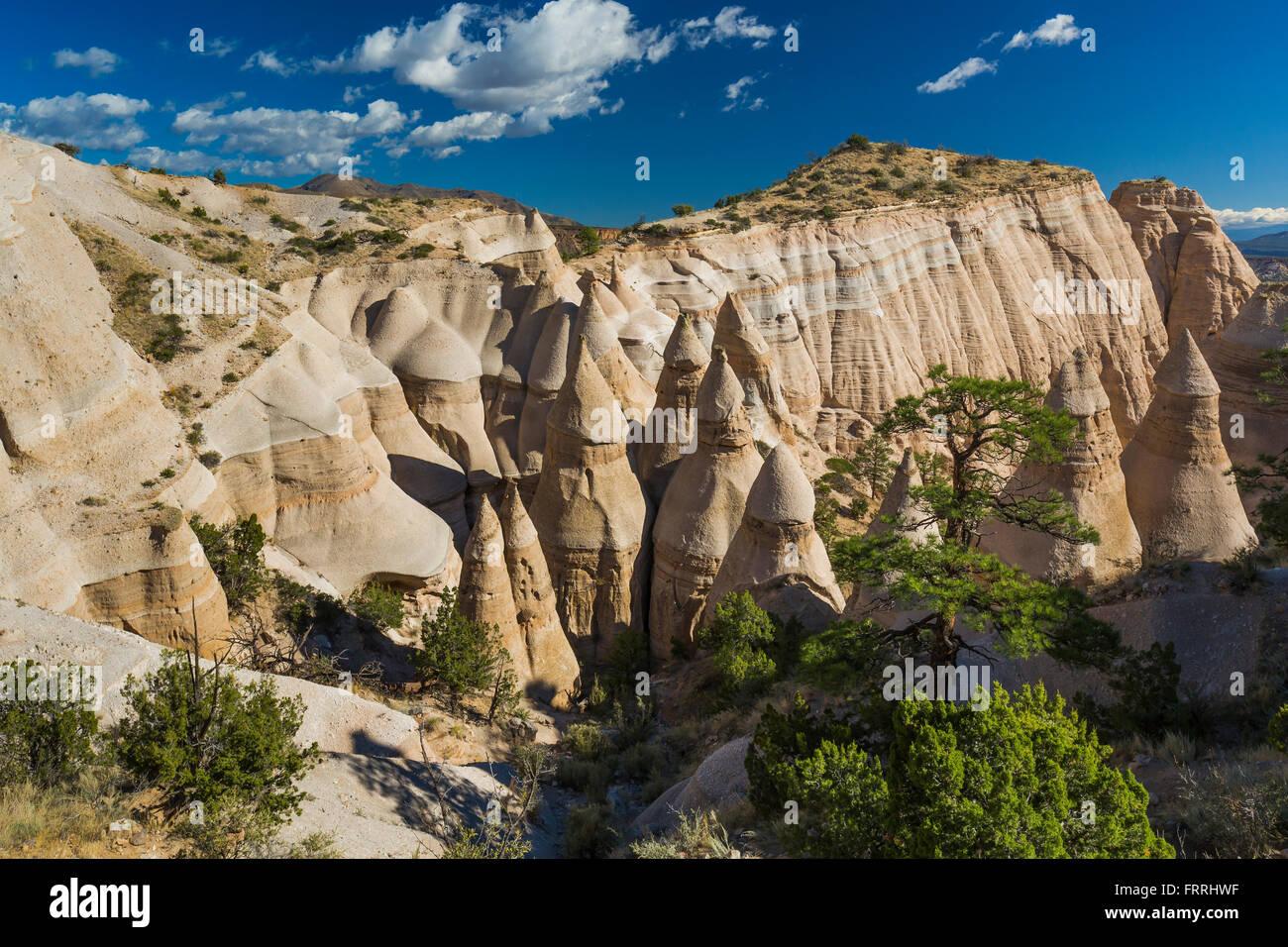 Tenda a forma di visti hoodoos dallo Slot Canyon Trail a tenda Kasha-Katuwe rocce monumento nazionale nel Nuovo Messico, STATI UNITI D'AMERICA Foto Stock