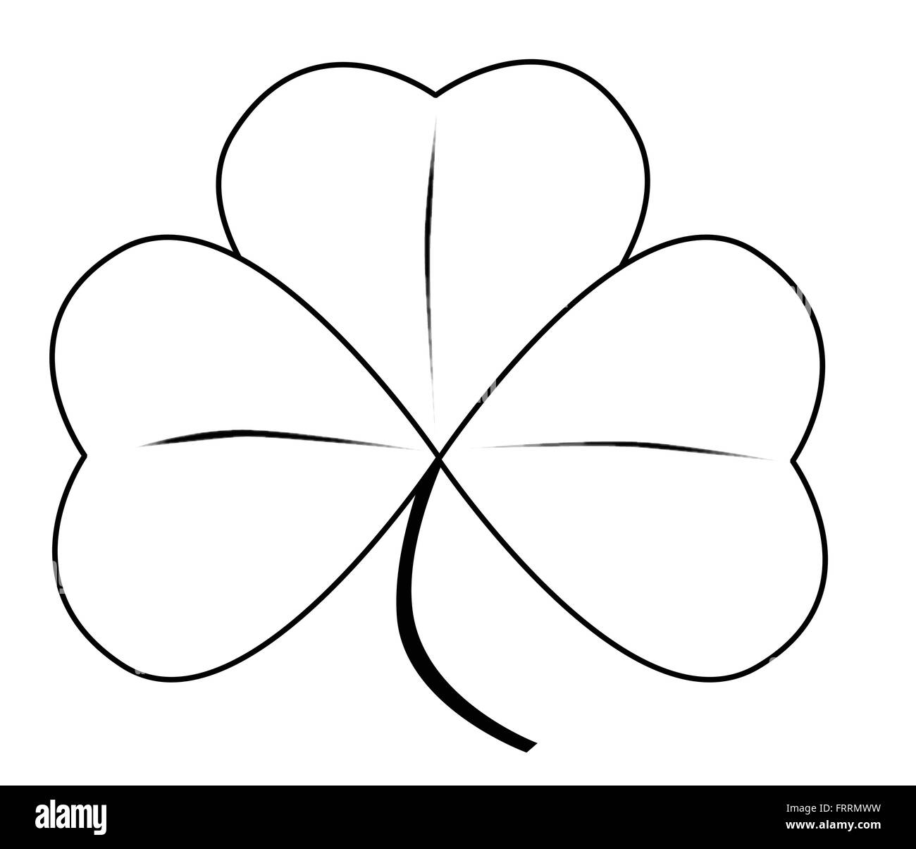 Un molto fortunato Irish shamrock su bianco. Illustrazione Vettoriale