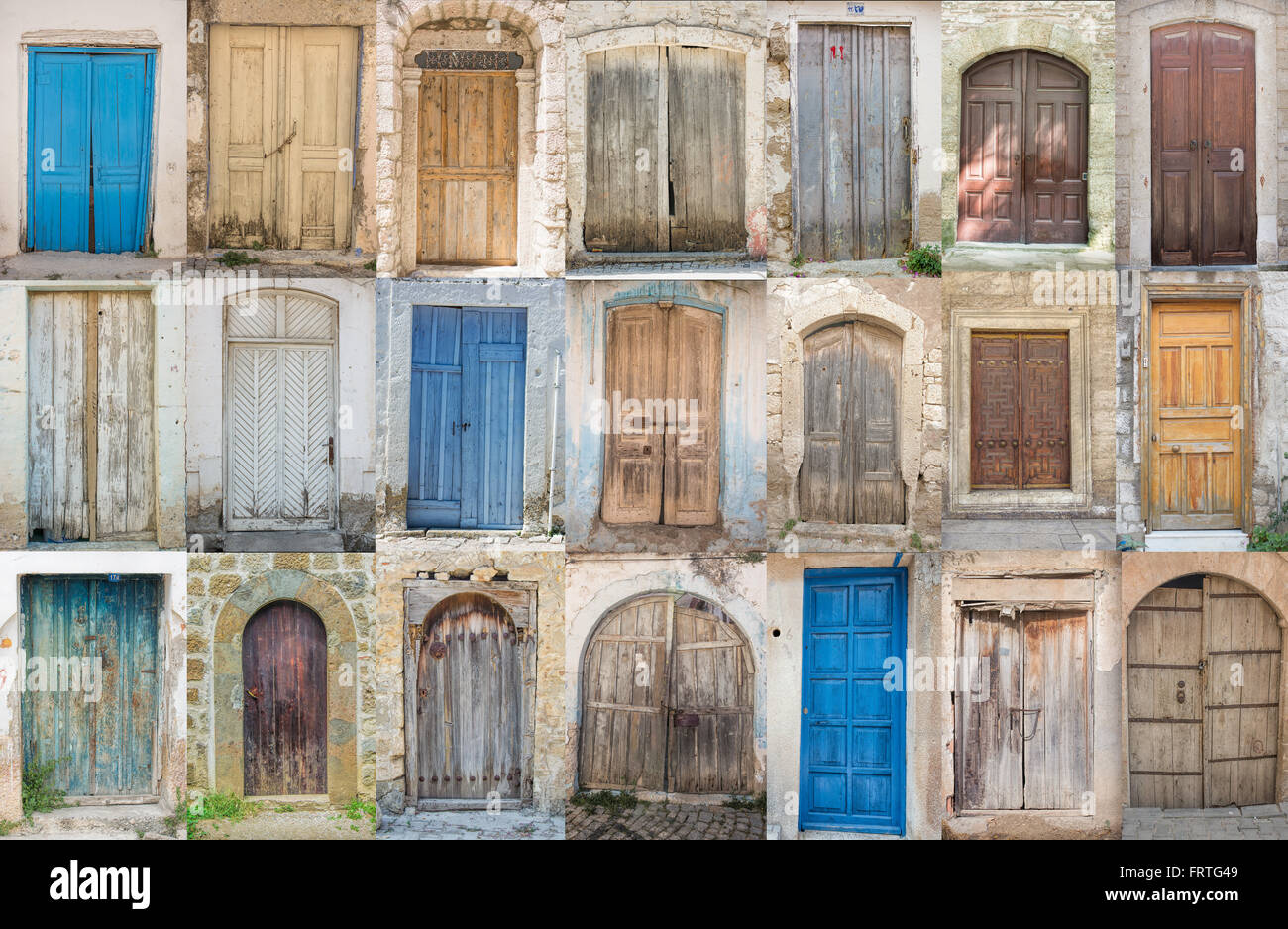 Collage di antiche porte Foto Stock